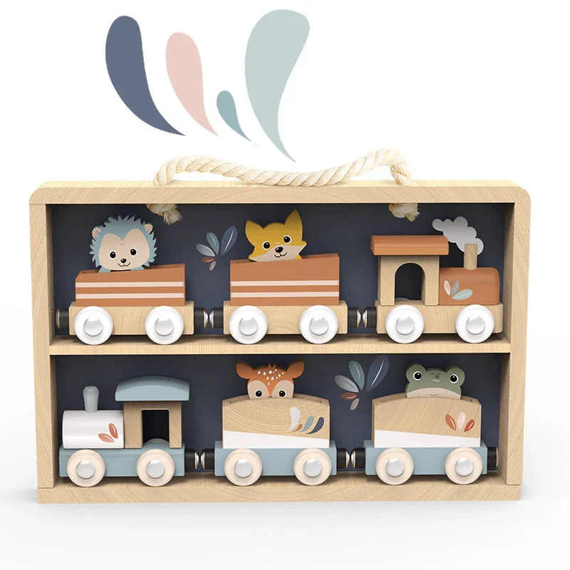 Coffret train 6 pièces en bois