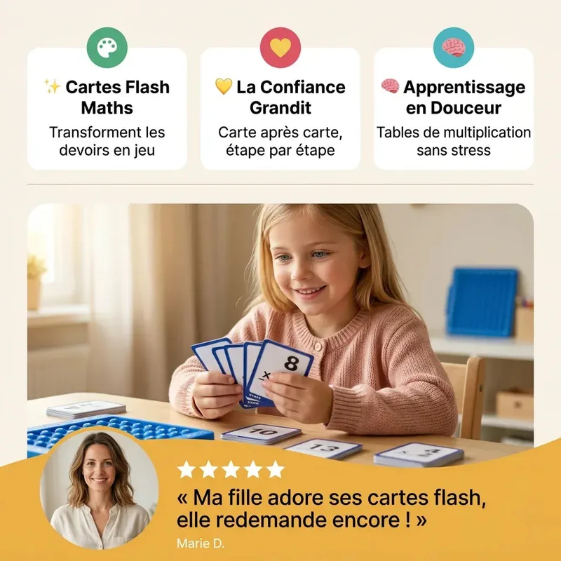 Cartes Flash Maths Enfant – Tables de Multiplication et Calcul