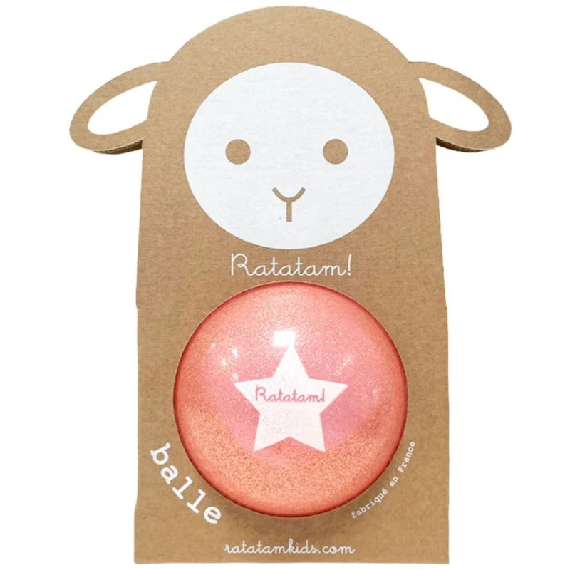 Petit ballon pailleté mouton summer rose 10 cm- Ratatam