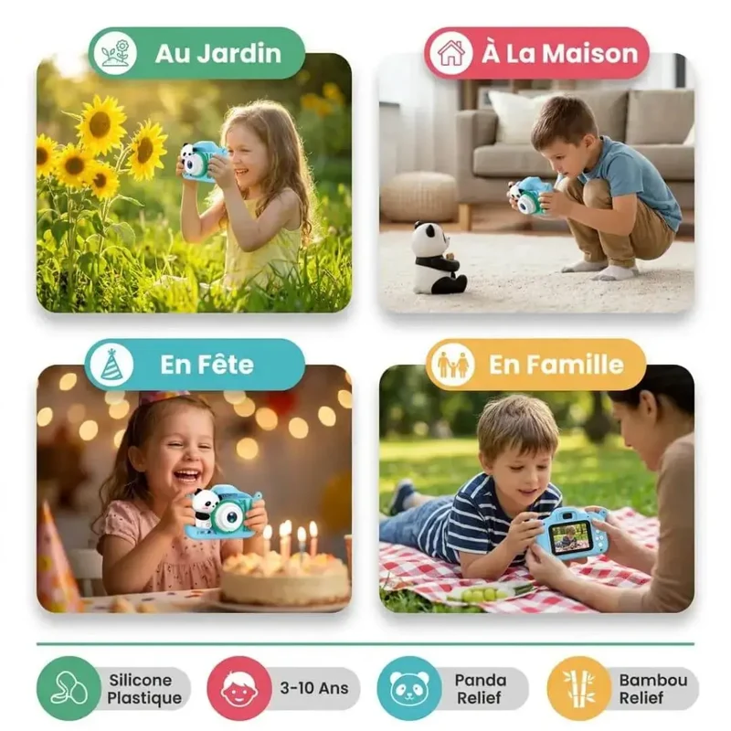 Appareil Photo Jouet Enfant – Design Panda Anti-Choc
