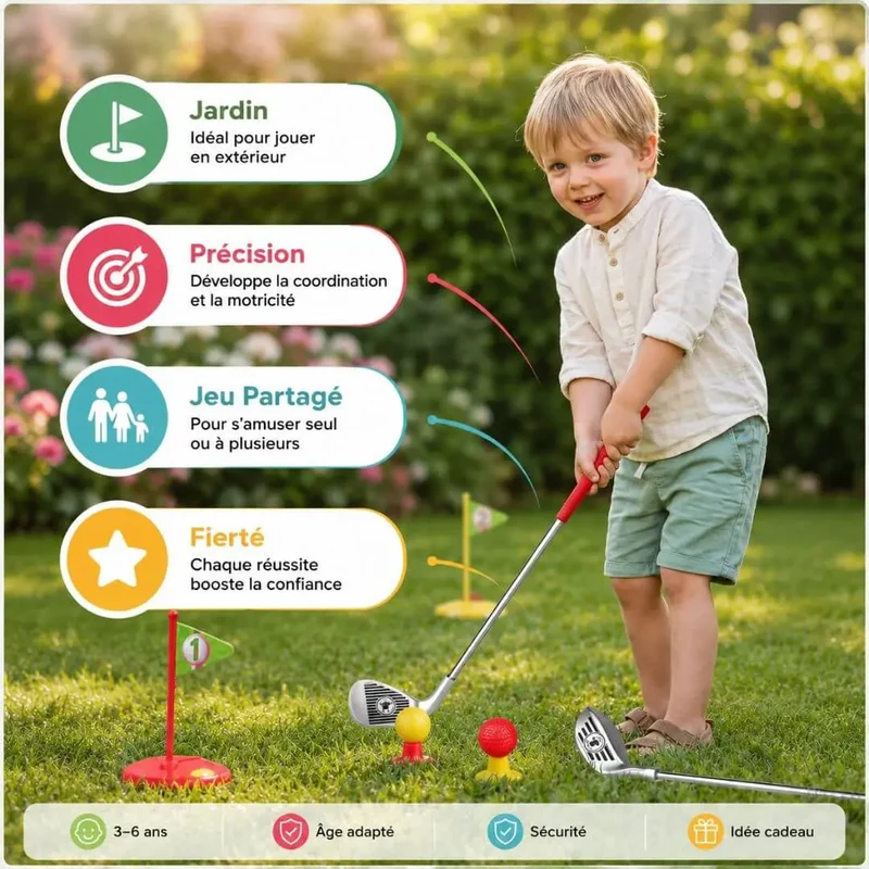 Jeu de Golf Enfant – Set 10 Pièces Jardin