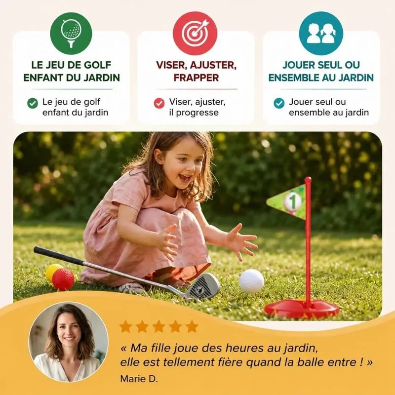 Jeu de Golf Enfant – Set 10 Pièces Jardin