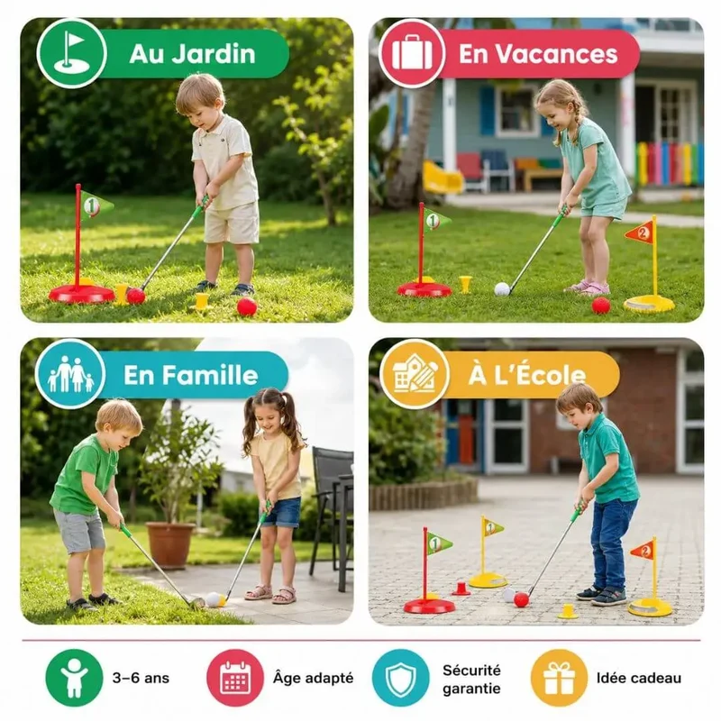 Jeu de Golf Enfant – Set 10 Pièces Jardin