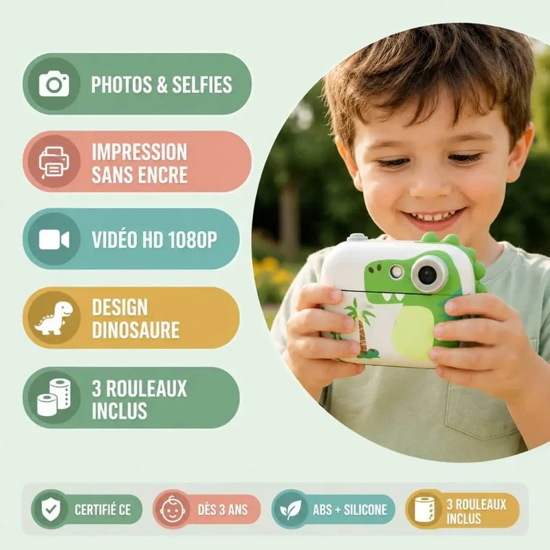Appareil Photo Enfant 3 Ans – Dinosaure pour Petits Explorateurs