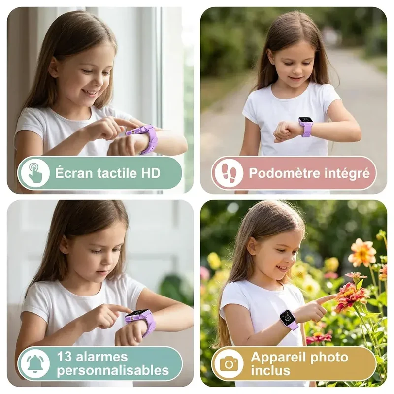 Montre Intelligente Enfant – Écran Tactile HD 26 Jeux & IP67