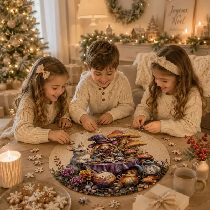 Puzzle Bois Lapin Blanc Féerique