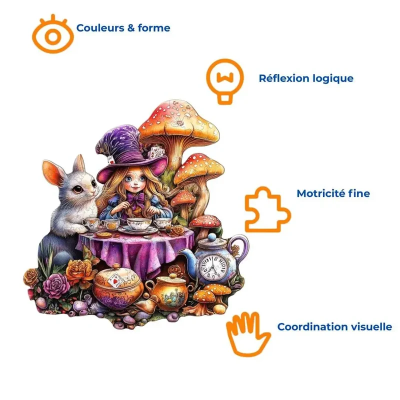 Puzzle Bois Lapin Blanc Féerique