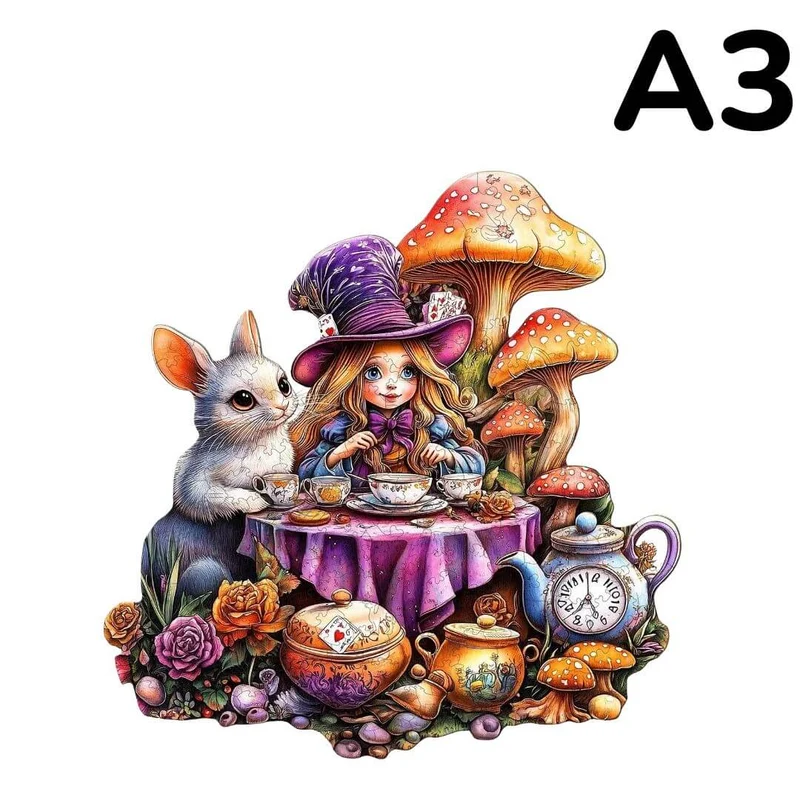 Puzzle Bois Lapin Blanc Féerique