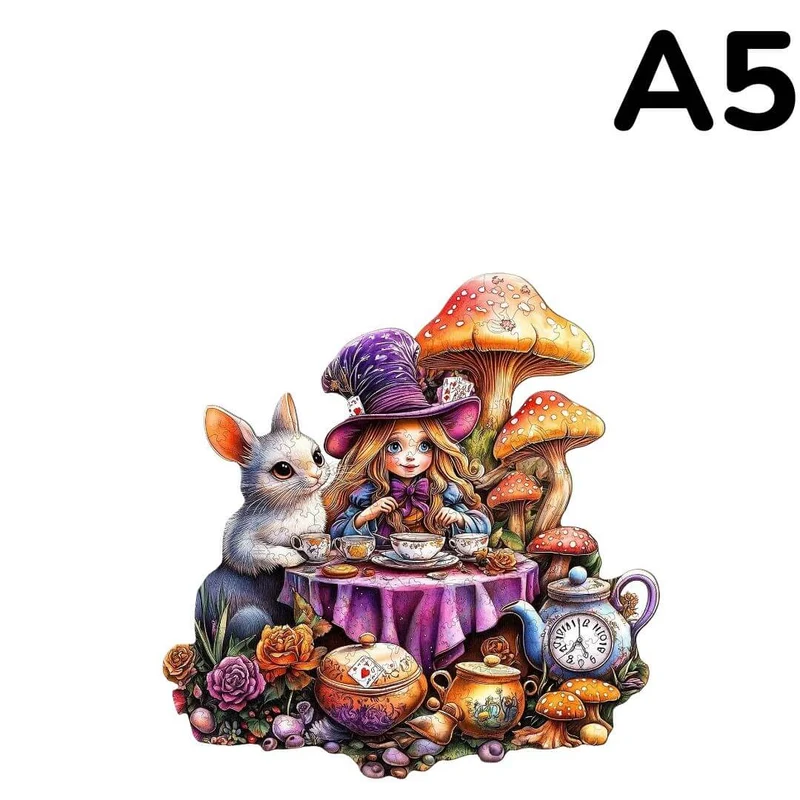 Puzzle Bois Lapin Blanc Féerique