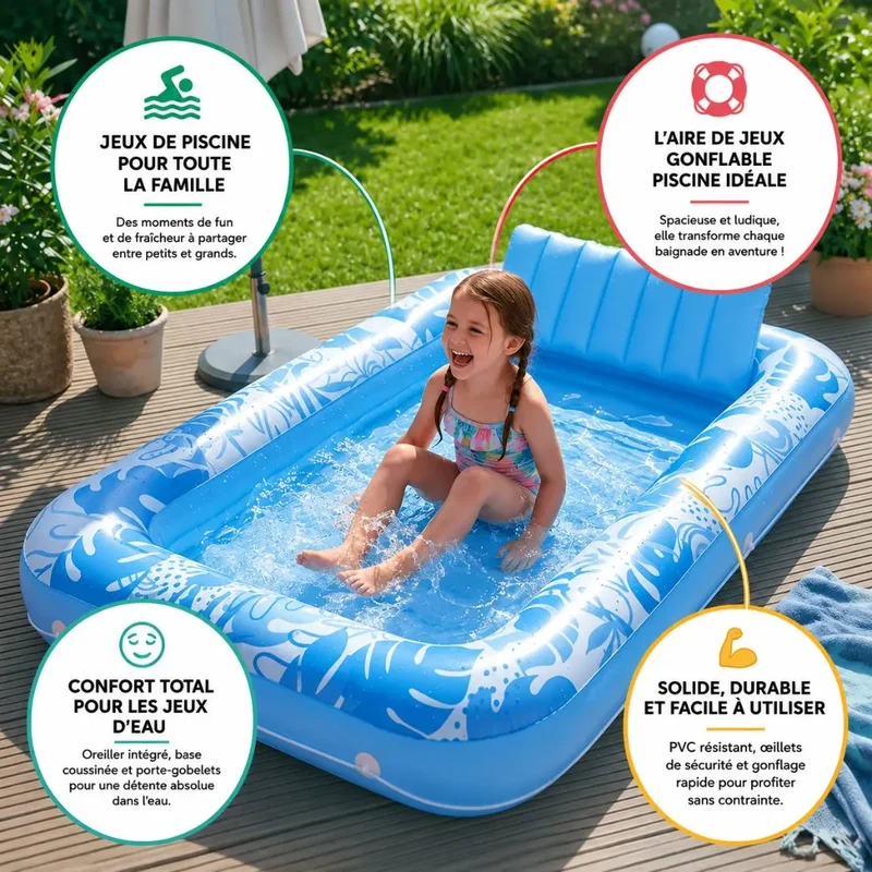 Matelas Gonflable Piscine XXL Enfant – Jeux d’Eau Été