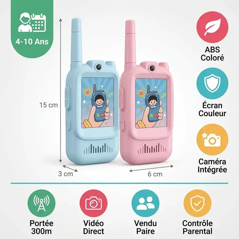 Talkie-Walkie Enfant Vidéo – Caméra & Écran