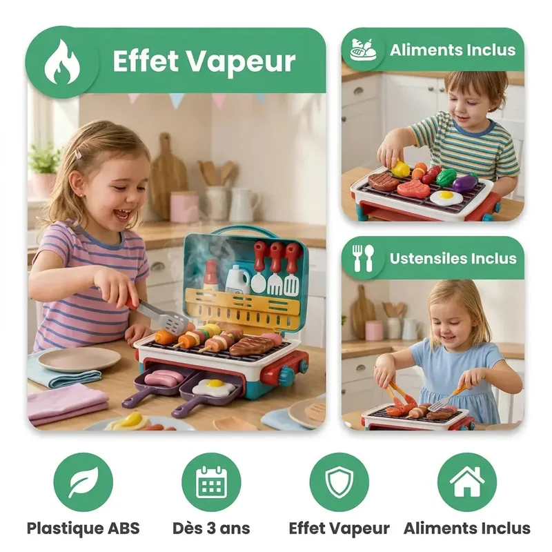 Cuisine BBQ Enfant – Effet Fumée – Aliments Magiques