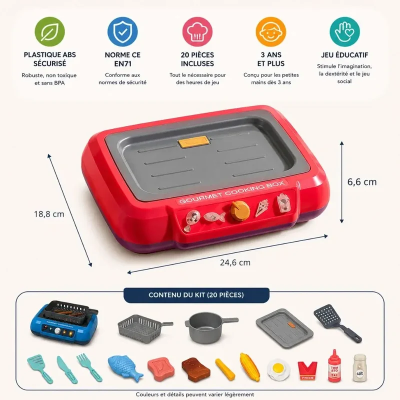 Kit Cuisine Enfant BBQ – 4 Modes – Jeu Imitation