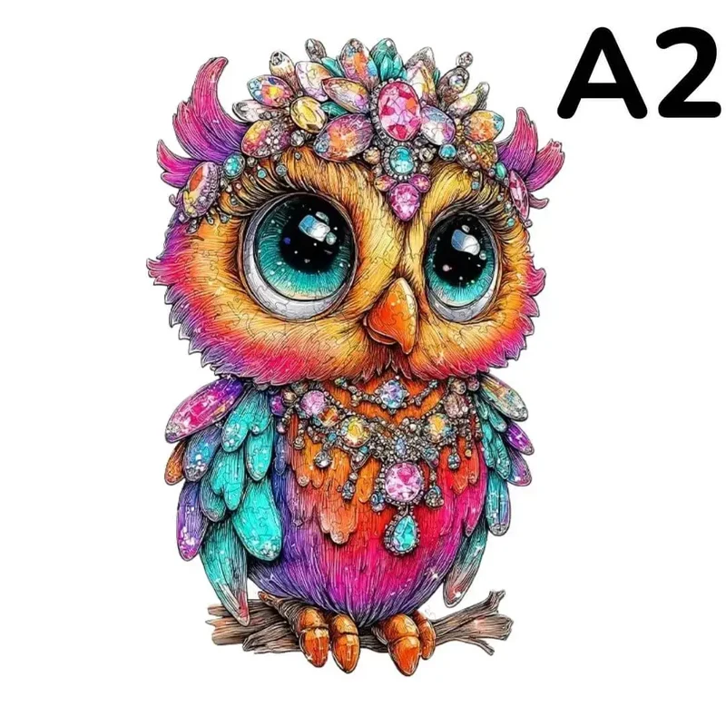 Puzzle Bois Chouette Colorée – Puzzle 2D à Assembler