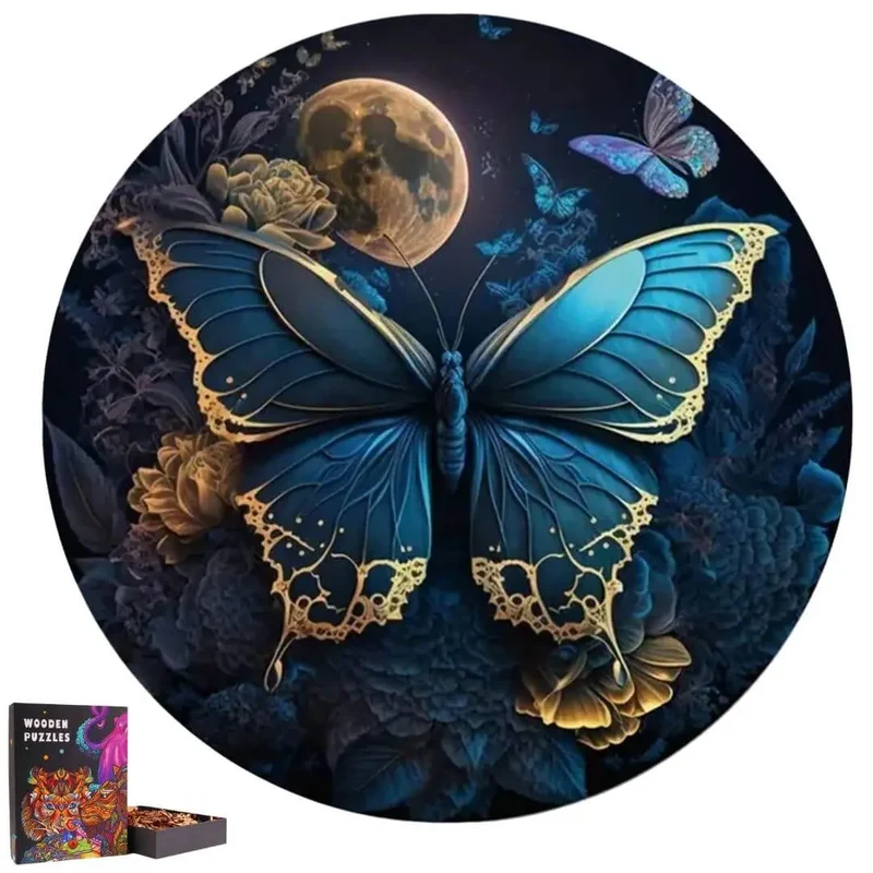 Puzzle Bois Papillon Élégant
