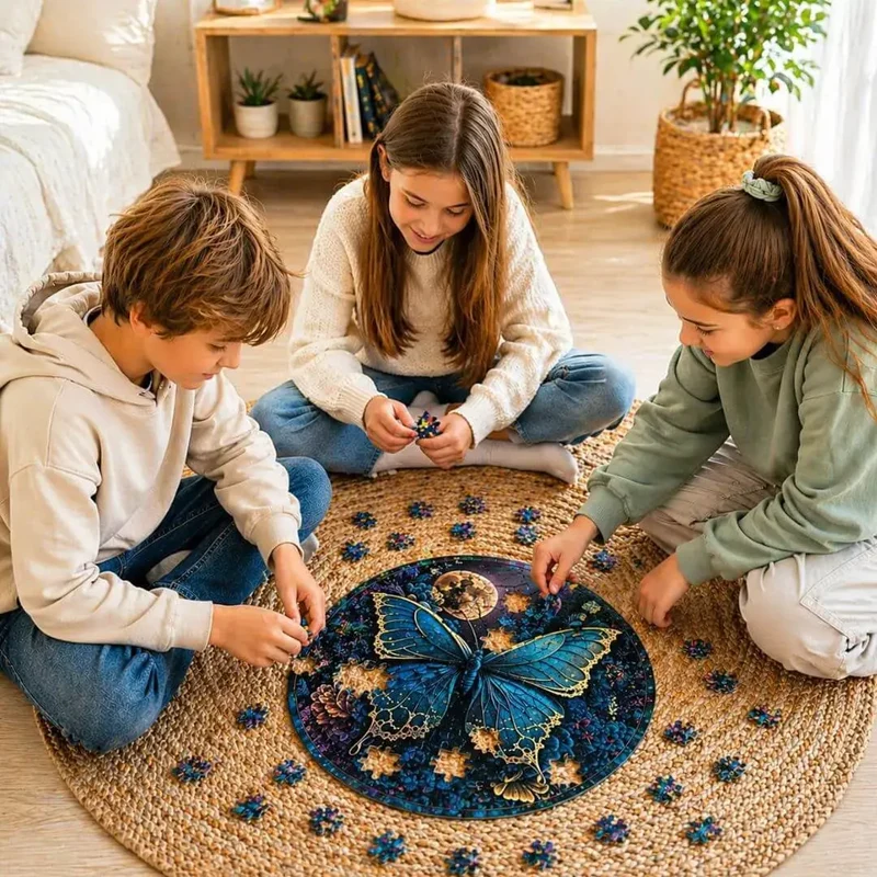 Puzzle Bois Papillon Élégant