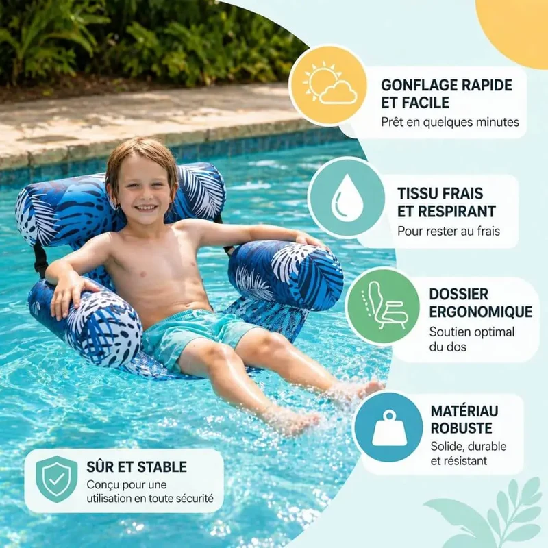 Fauteuil Gonflable Piscine – Dossier Ergonomique – 3 Chambres