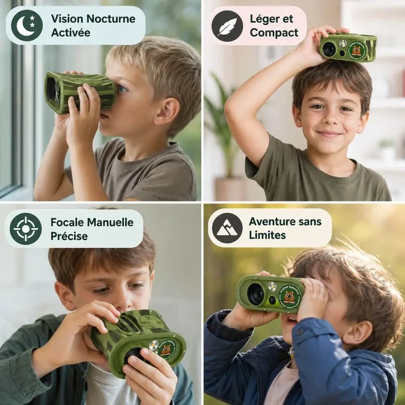 Lunettes Vision Nocturne Enfant – 48MP – 2.5K Vidéo
