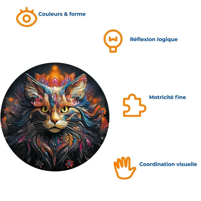Puzzle Bois Chat Maine Coon Mystique