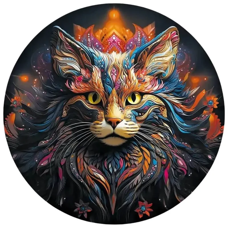 Puzzle Bois Chat Maine Coon Mystique