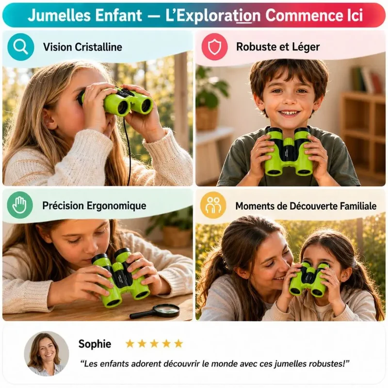 Jumelles Enfant Compactes 8x21 – Antichoc – Exploration