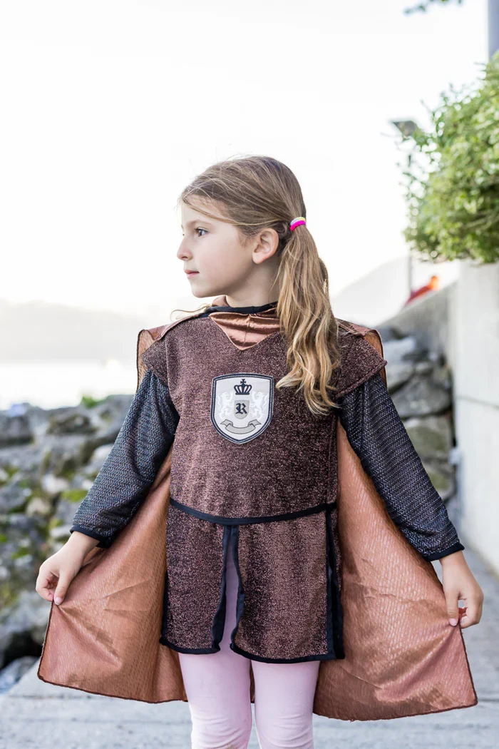 Great Pretenders - Déguisement de chevalier avec cape - Brillant cuivre - 3-4 ans