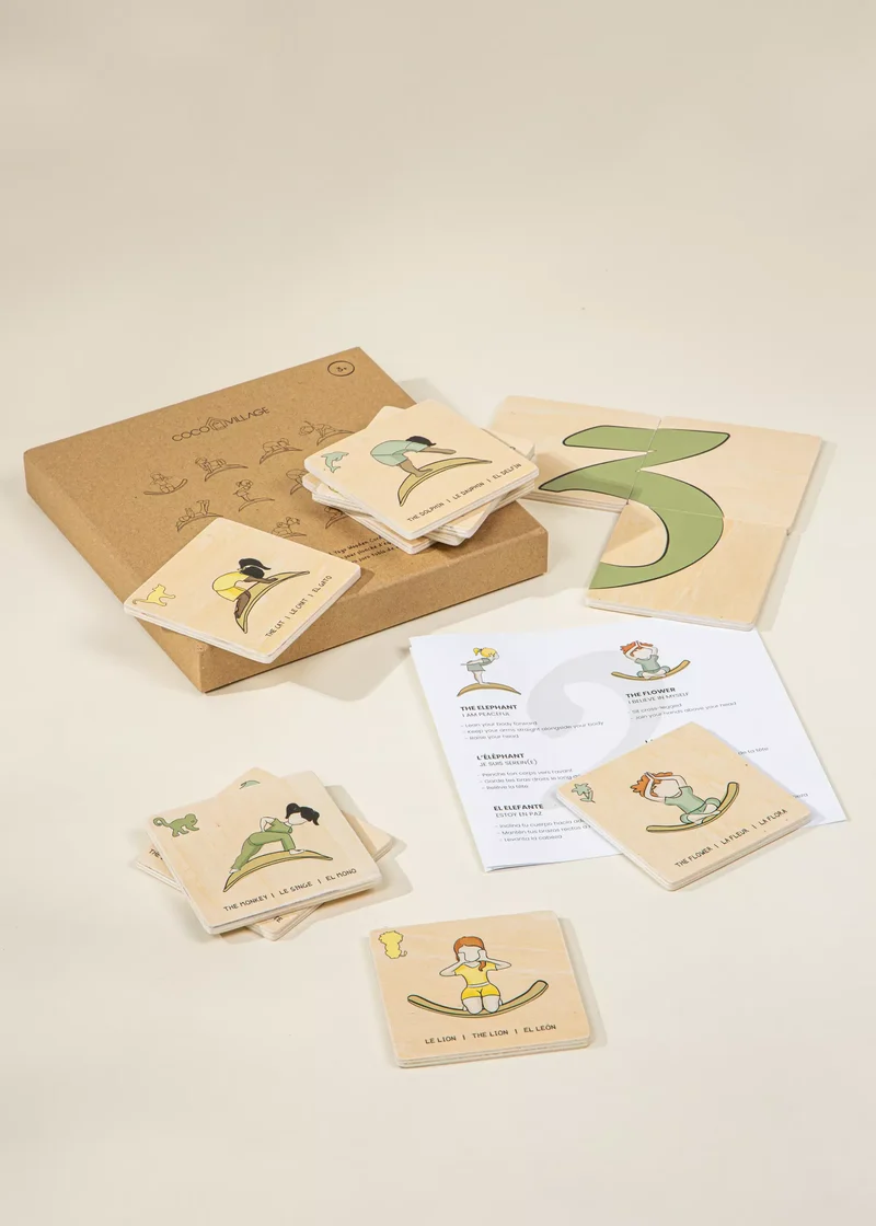 Balance Board Yoga Wooden Cards