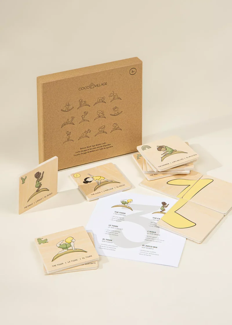 Balance Board Yoga Wooden Cards