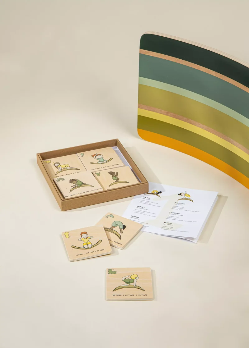 Balance Board Yoga Wooden Cards