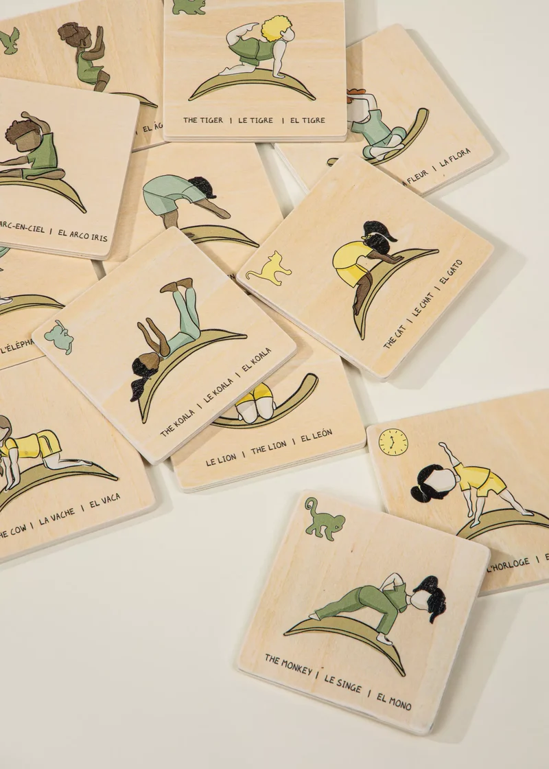 Balance Board Yoga Wooden Cards