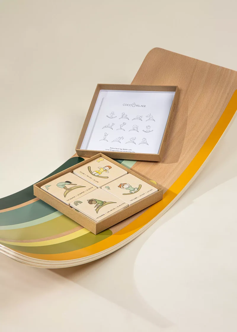 Balance Board Yoga Wooden Cards
