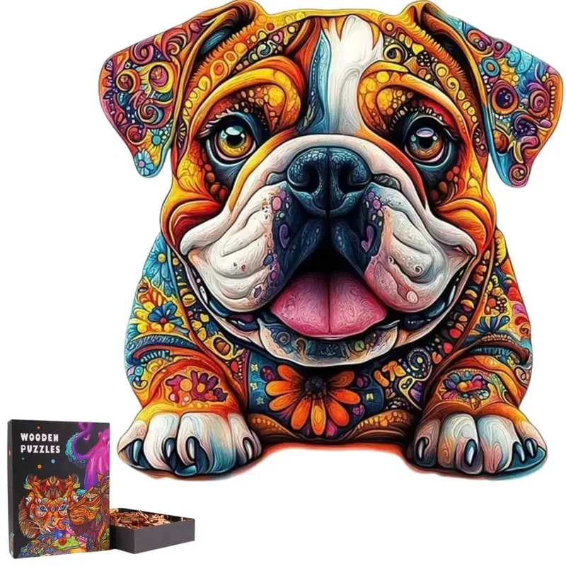 Puzzle en Bois Chien Bouledogue Anglais