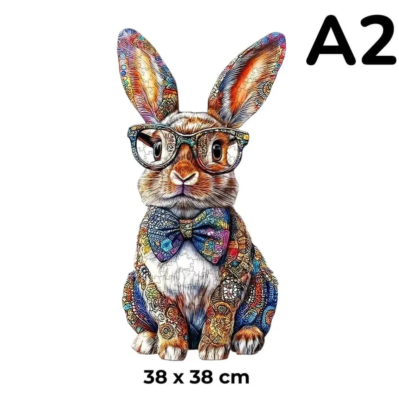 Puzzle Bois Lapin Coloré
