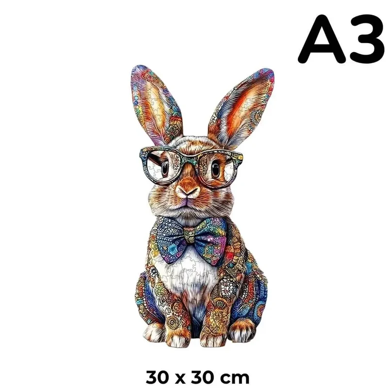 Puzzle Bois Lapin Coloré