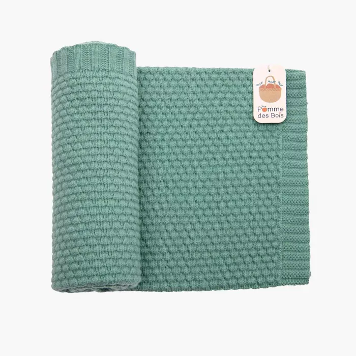 Moulin Roty - couverture laine mixte pour bébé - pomme des bois 👶Naissance+