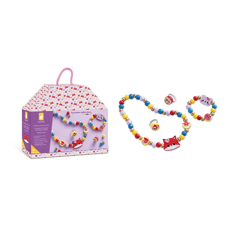 Janod - 4 Bijoux en bois à créer - Pretty Forest - 4 ans +