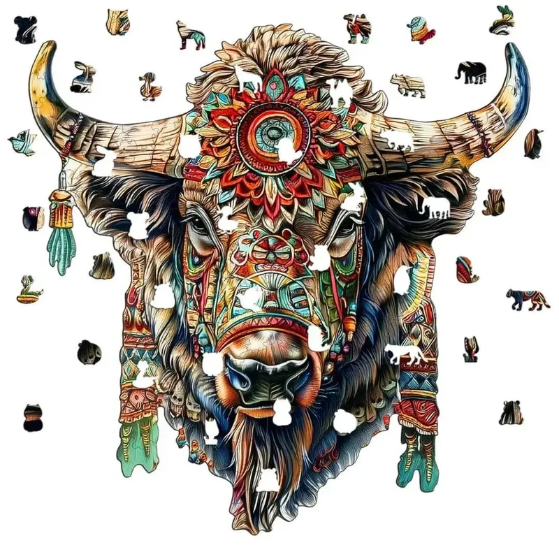 Puzzle Bois Bison Majestueux