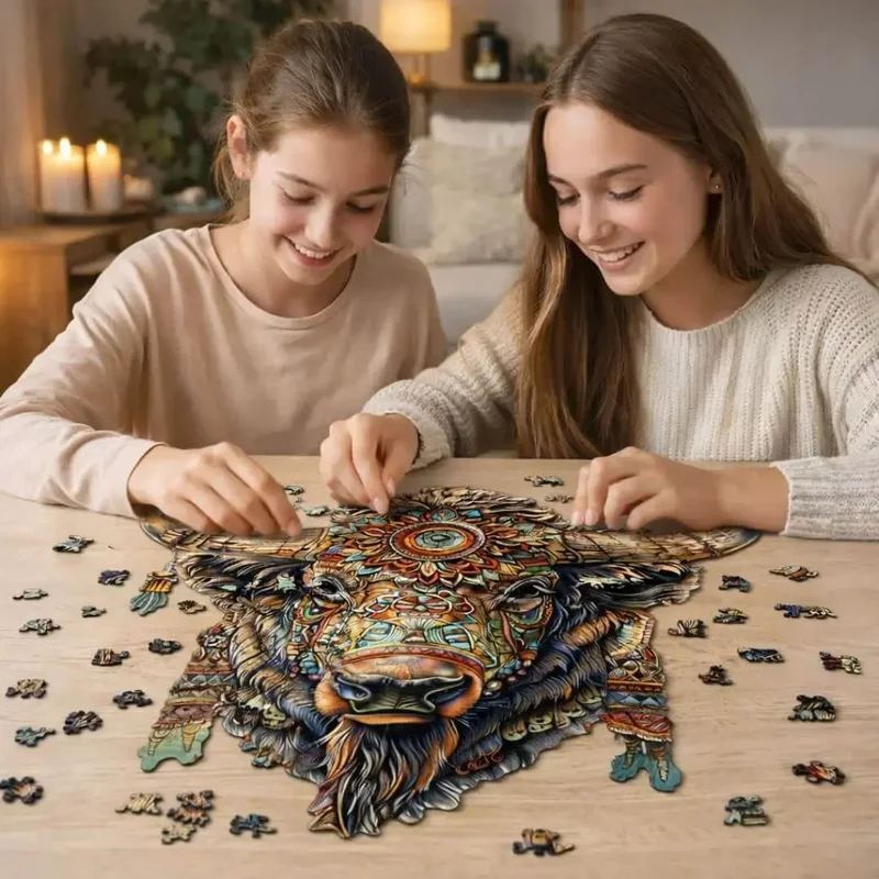 Puzzle Bois Bison Majestueux