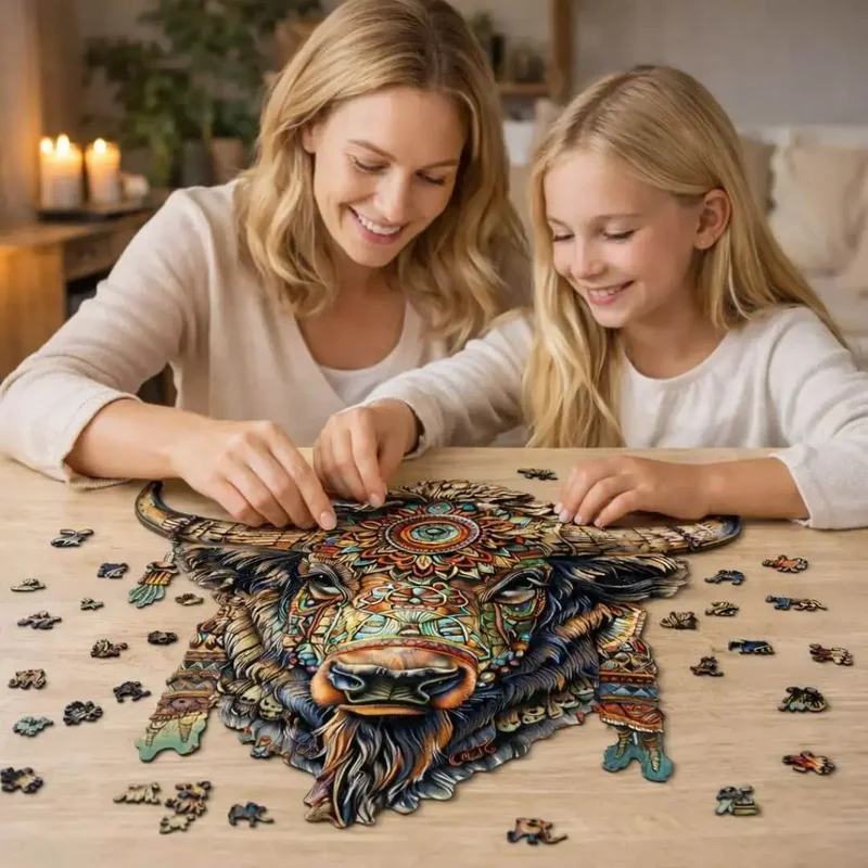 Puzzle Bois Bison Majestueux