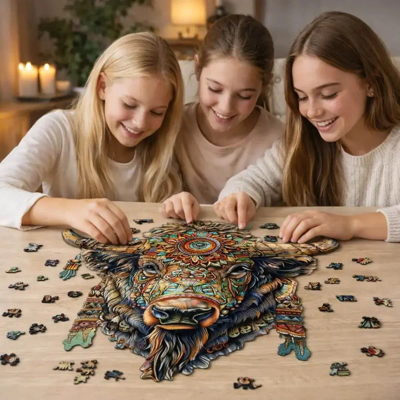 Puzzle Bois Bison Majestueux