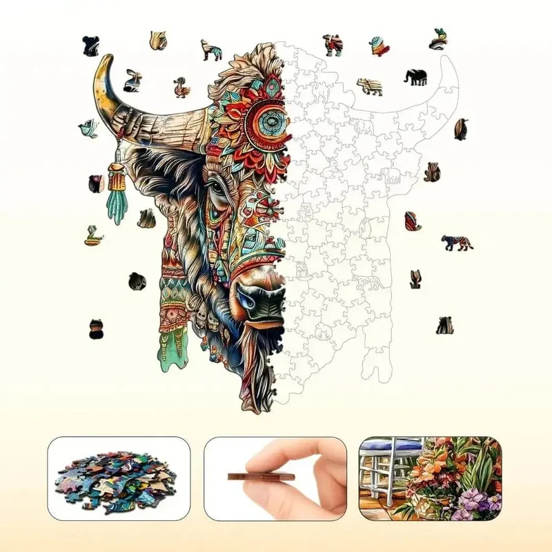 Puzzle Bois Bison Majestueux