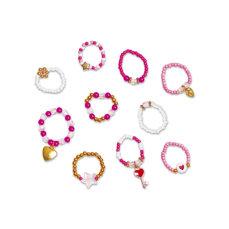 Janod - 10 bagues en perle à créer - Lovely - 5 ans+