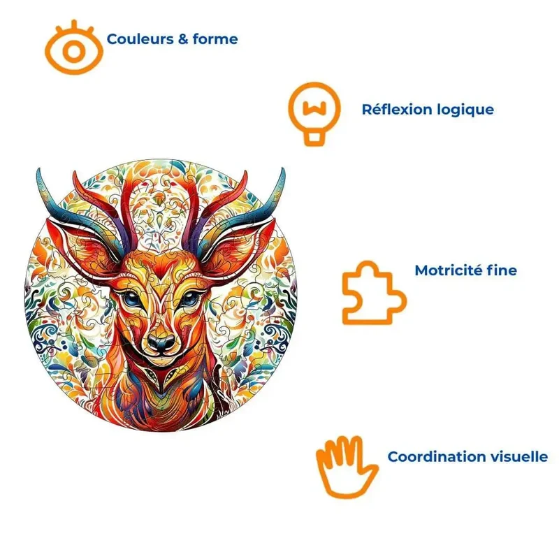 Puzzle Bois Cerf Majestueux