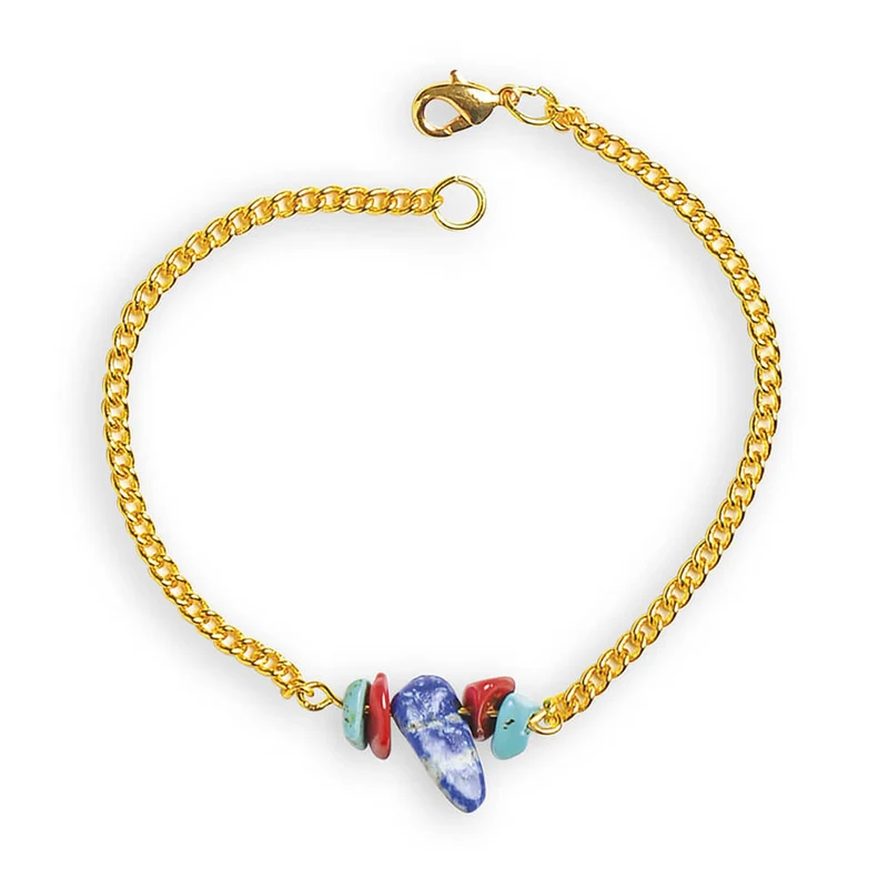 Janod - 16 Bijoux pierres Porte-bonheur à créer - kit créatif - 6 ans+