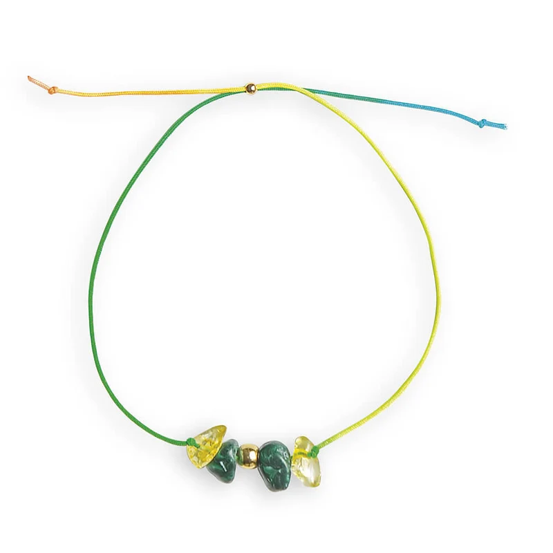 Janod - 16 Bijoux pierres Porte-bonheur à créer - kit créatif - 6 ans+