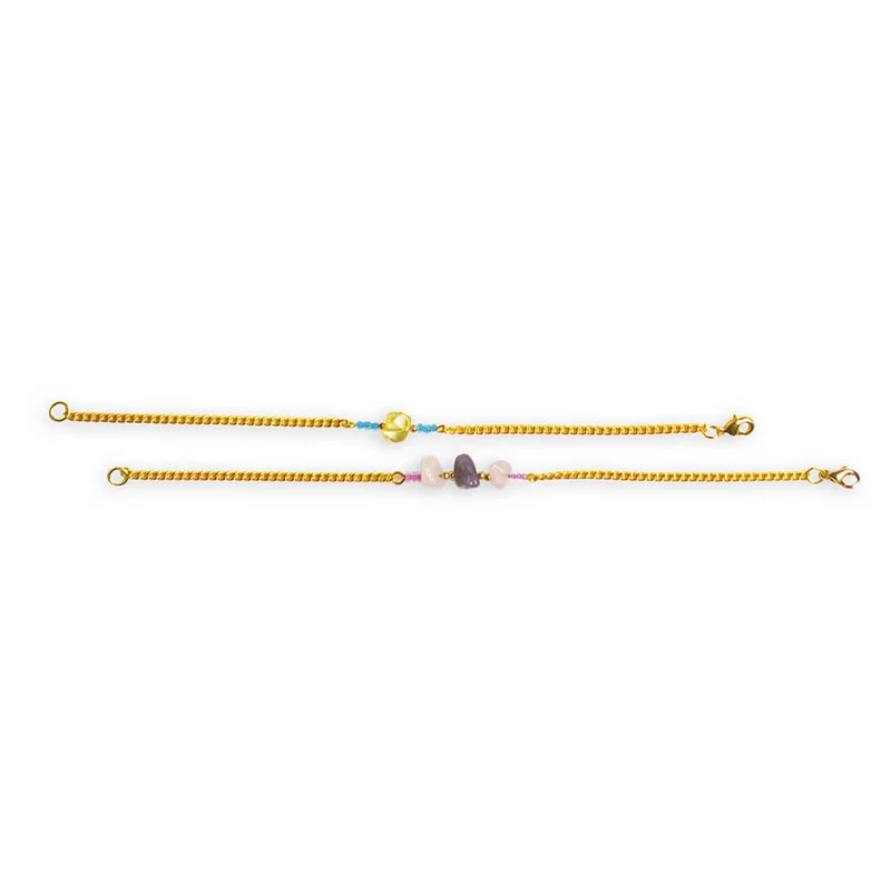 Janod - 16 Bijoux pierres Porte-bonheur à créer - kit créatif - 6 ans+