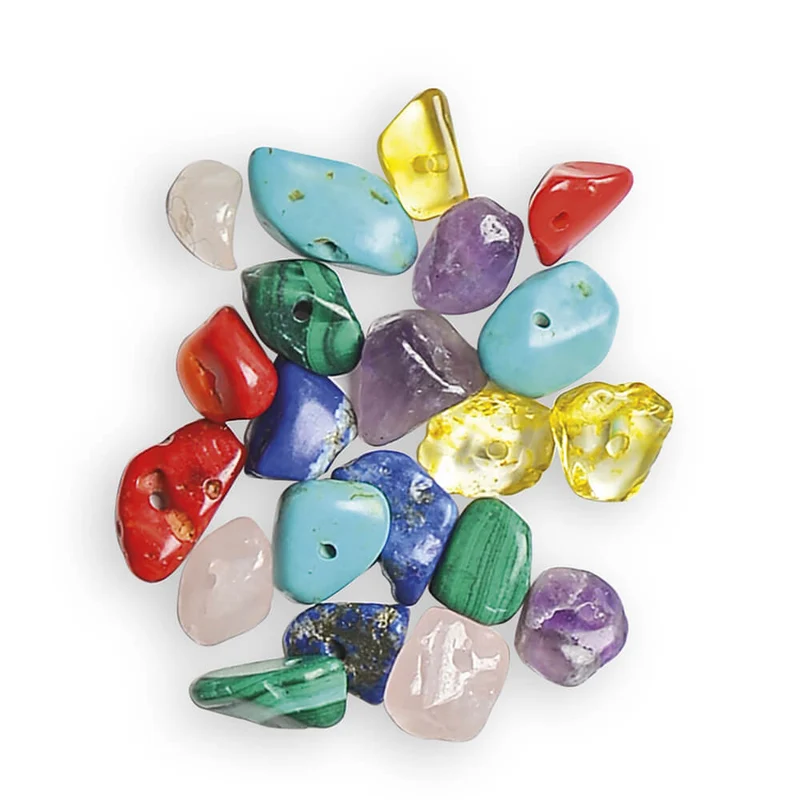 Janod - 16 Bijoux pierres Porte-bonheur à créer - kit créatif - 6 ans+