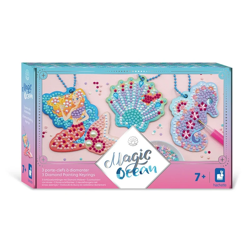 Janod - 3 Porte clefs à diamanter - Magic Ocean - 7 ans+