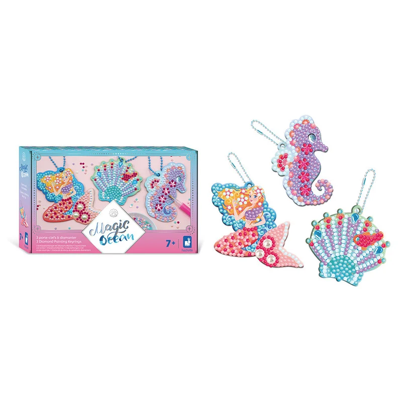 Janod - 3 Porte clefs à diamanter - Magic Ocean - 7 ans+
