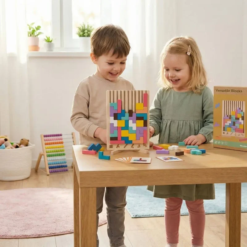 Puzzle 3D Bois – Jeu Éducatif Montessori Enfant dès 3 ans